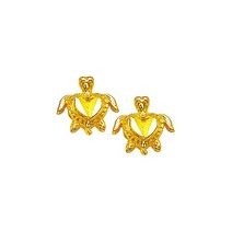 24k 순금 하트 거북이 귀걸이 0.44g/1ea