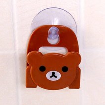 아이디어 상품 기발한 주방 가제트 다기능 벽 부착 유용한 귀여운 만화 흡입 컵 비누 스폰지 배수 랙 욕실 액세서리 보관, 갈색, 1개