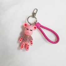 스마트커버 크리스탈 베어 포포베키링 자동차키홀더 에어팟키링, 크리스탈베어 핑크하트(베어만선택시)