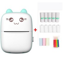 휴대용포토프린터 미니프린터 스마트폰사진인화기 귀여운 고양이 diy 홈 미니 포켓 포토 프린터 라벨 인쇄 기계 휴대용 열전 사 프린터 포토 프린터, 파란색