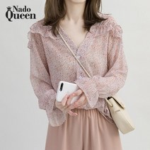 나도퀸 굳모닝 플라워 블라우스***판매자 퀸앤조이***