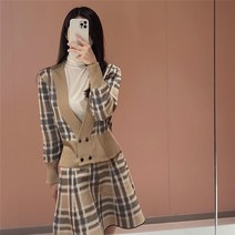 HQINT 여성 투피스 세트 캐주얼 상하세트 치마 바지 정장 정장세트 가을 겨울 ZB-43508