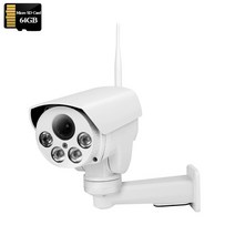 열화상카메라 적외선카메라 적외선 무선 보안 IP 와이파이 PTZ 자동 줌 SD 카드 사람 감지 IR Sonyimx335 HD 3G 4G SIM, 없음, 13.5MP-WIFI-64GB - AU 플러그-배 줌