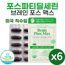 식약처 인증 미국 포스파티딜세린 은행잎 추출물 브레인 포스 맥스 60캡슐 두뇌 뇌 건강 기억력 인지력 개선 도움 영양제 PS Phosphatidyl serine Ginkgo, 6개(6개월), 브레인포스맥스 60캡슐