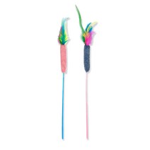 펫모닝 칼라오뎅꼬치 PMC-298 깃털 고양이 장난감, 핑크1개+블루1개