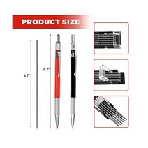 가죽펀칭기 벨트구멍 4개의 상자에 48PCS 실버 라운드 리필이 있는 2Pcs 줄무늬 용접기 펜슬 파이프 배관공 용접기 건설 철강 목세공인을 위한 내장 숫돌이 기계식 목수 펜슬, silver and red