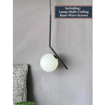 남포등 호롱불모던 LED 금속 펜던트 조명 연철 유리 라운드 볼 황동 막대 거실 카페 주방용 걸이식 램프 북, 04 Black_02 D25cm, 04 Black_02 D25cm