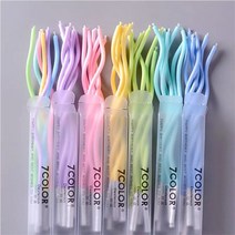 우유 파스텔 꼬불초 7color 웨이브초 생일초 파티초 케이크초, 핑크