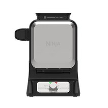 Ninja BW1001 NeverStick PRO 벨기에 와플 메이커 수직 디자인 5가지 쉐이드 설정 정밀 푸어 컵 및 요리사가 큐레이팅한 레시피 가이드(한글이 아닐 수 있음) 블