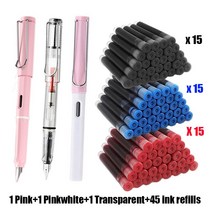 만연필 학생 교체용 잉크 세트EF 펜촉검정/파랑/빨강잉크 캘리그래피 펜쓰기 구48 개, EF(0.38mm), 13 Set M-3-45