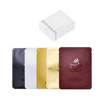 데일리크크 캠핑 선물 커피 원두 핸드드립 드립백 필터 포장지 파우치 만들기 세트 50매, 골드