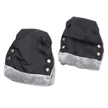 GHSHOP 부모를 위한 안락 유모차 장갑 겨울 유모차 따뜻한 선물, 플러시, 블랙