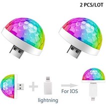 단초점빔프로젝터 미니 사운드원격 LED 매직 볼 라이트 DJ 조명 디스코 스트로브 클럽 램프 Led 무대 크리스마스 홈, Lightning+USB