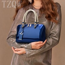 TZQW 흠광지성 에나멜 여성 백 펄 토트백 여성 가방