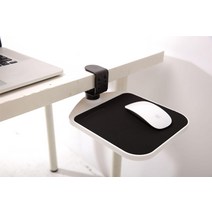 책상밑 거치형 마우스 패드 접이식 받침대 슬라이드 슬라이딩 받침 거치대, 백변 블랙, 1개