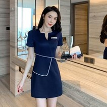 데스크유니폼 코디네이터 유니폼 여름 짧은 소매 뷰티 살롱 드레스 여성 스파 미용사 호텔 마사지 웨이트리스