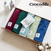 크로커다일 팔레트 호텔수건 선물세트 220g 코마사 40수, 메론+브로콜리+피스타치오+블루베리+체리콕, 5장 세트