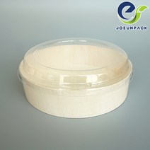 친환경 우드도시락 원형 SWS FLR-03F 투명뚜껑 200개