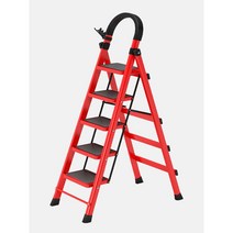 접이식 사다리 리프트 다기능 계단식 단단한 실내 안전 도배 작업대 4단 5 단, 업그레이드 안전 버클  두꺼워진 적색 탄소강 6단 사다