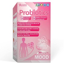 Acadia 여성용 프로바이오틱스 크랜베리 및 D-만노스 포함 복부 팽만감을 진정 질 프로바이오틱스 요로 미생물의 균형 회복 500억 CFU 16가지 균주 데일리 프로바, Pink