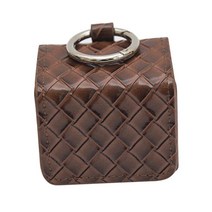 PU 가죽 골프 공 가방 골프 공 가방 휴대용 보관 골프 공 컨테이너 골프 공 캐리 파우치, 60x50x55mm, 갈색