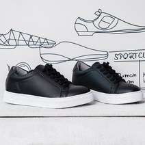 키노이 레트로 6cm 키높이 스니커즈 블랙