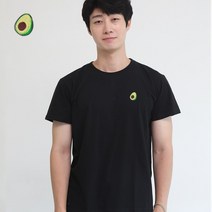 멋지군 코오롱 쿨론 기능성 빅사이즈 아보카도 자수 반팔 티셔츠