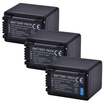 파나소닉 hc-v800k hc-vx1k wxf1k hcv510 hc-v710 hc-v720 hc-v750 hc-v770용 3900mah vw-vbt380 vbt380 vbt190, 배터리 3개