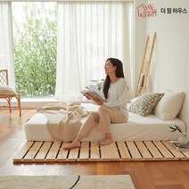 더웜하우스 편백나무 저상형 원목 2단 침대 프레임 접이식 매트리스 깔판 받침대, Q 퀸 (149cm)