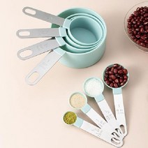 계량컵 계량스푼 8종세트 주방 제과 제빵 요리도구 세트 건강 제과 계량 생활 스푼 키친 제빵용품, 민트