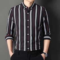 DFMEI.셔츠.Shirt.스트라이프 셔츠 남성 긴팔 봄 시즌 트렌디 캐주얼 셔츠 남성 커머셜셔츠남