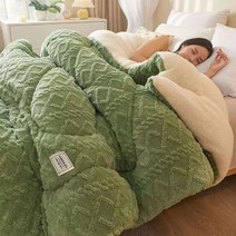 워셔블양모이불 겨울양모이불 겨울이불 거위털 두꺼운 이불 캐시미어 겨울에 매우 따뜻한 양면 벨벳 두껍고, F_150X200cm 3kg