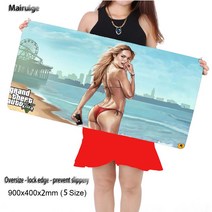 지패드5Mairuige Shop GTA 5 비치 대형 마우스 패드 900x400mm Notbook 컴퓨터 Mousepad Cs 용 최고의 매트, 한개옵션1, 09 400x900x4mm