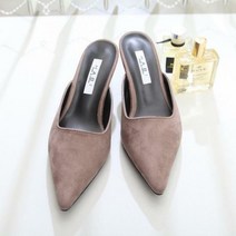 뾰족코 키높이 여성 예쁜블로퍼 굽6cm 구두형 슬리퍼
