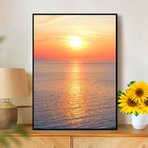 새희망 일출 동해 바다 비즈 보석십자수 인테리어 diy 벽장식 큐빅 다이아몬드 페인팅, 50x70cm, 1개