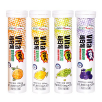 에버틴 비타톡 발포 비타민, 4세트, 블루베리맛 72g + 레몬맛 72g + 오렌지맛 72g + 청포도맛 72g