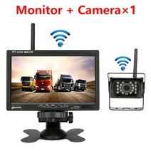 차량 블랙박스 채널 1 2 후방 카메라Jansite 7 인치 무선 트럭 카메라 버스 RV 트레일러 굴삭기 자동차 모, 01 with 1 Camera