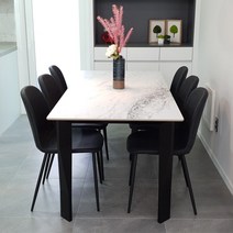 로하스가구 핸슨 4인 6인 8인 식탁 이태리 포세린 세라믹, 4인 1500사이즈+의자4개