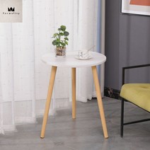 소파 사이드 테이블 모던 작은 원형 테이블 유럽식 노트북 티테이블 노트북 모션데스크 가리모쿠 칸다트, 72, 우드+화이트 50