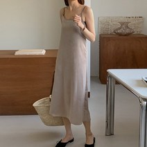 새틴원피스 신혼여행원피스 어깨끈 롱원피스 5col opams2023482