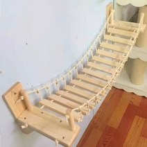 캣폴 원목캣타워 캣워크 고양이구름다리 고양이놀이터, 1.4m 원목 현수교  고정 프레임