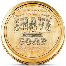 Shave Soap 티트리 프리쉐이브 부드러운 칫솔모 천연 면도 비누 아프리칸 Black 113.4g(4온스)