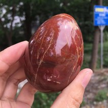 수석 천연석천연 우드스톤 광택 계란 나무 화석 장식품 걱정스톤 뷰티 마사지 크리스탈 빈티지 홈 데코 공, 01 6-7cm 180-200g