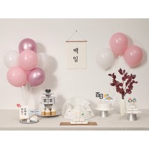 [판매상품] 셀프돌잔치 백일잔치 생일풍선 풍선스탠드 엄마표상차림 소품, 03.(미니세트)핑크벌룬