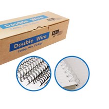 팬시로비 제본용 더블 와이어링 WIRE RING 3:1/14.3mm 1갑 100개입 트윈링 흑색/백색, 백색