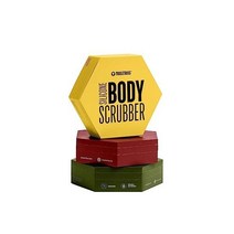 Tooletries – 남성용 실리콘 바디 스크러버 딥 클리닝 및 피부 각질 제거를 위한 100% 수세미보다 오래 지속되고 위생적(3팩) 미국직송