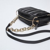 ZARA 자라 가방 미니 플리츠 크로스백 골드 체인 핸드백