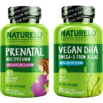 NATURELO 산전 종합비타민 180ct 비건 DHA 120ct