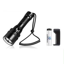 LED 다이빙 수중 손전등 T6/L2 전문가용 IP68 방수 랜턴 후레쉬, 본품+배터리+충전기, L2-높은 밝기