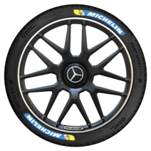 타이어 레터링 3D 반사 재질 스티커 차량 튜닝 포인트, 미쉐린 타이어 4매 부착